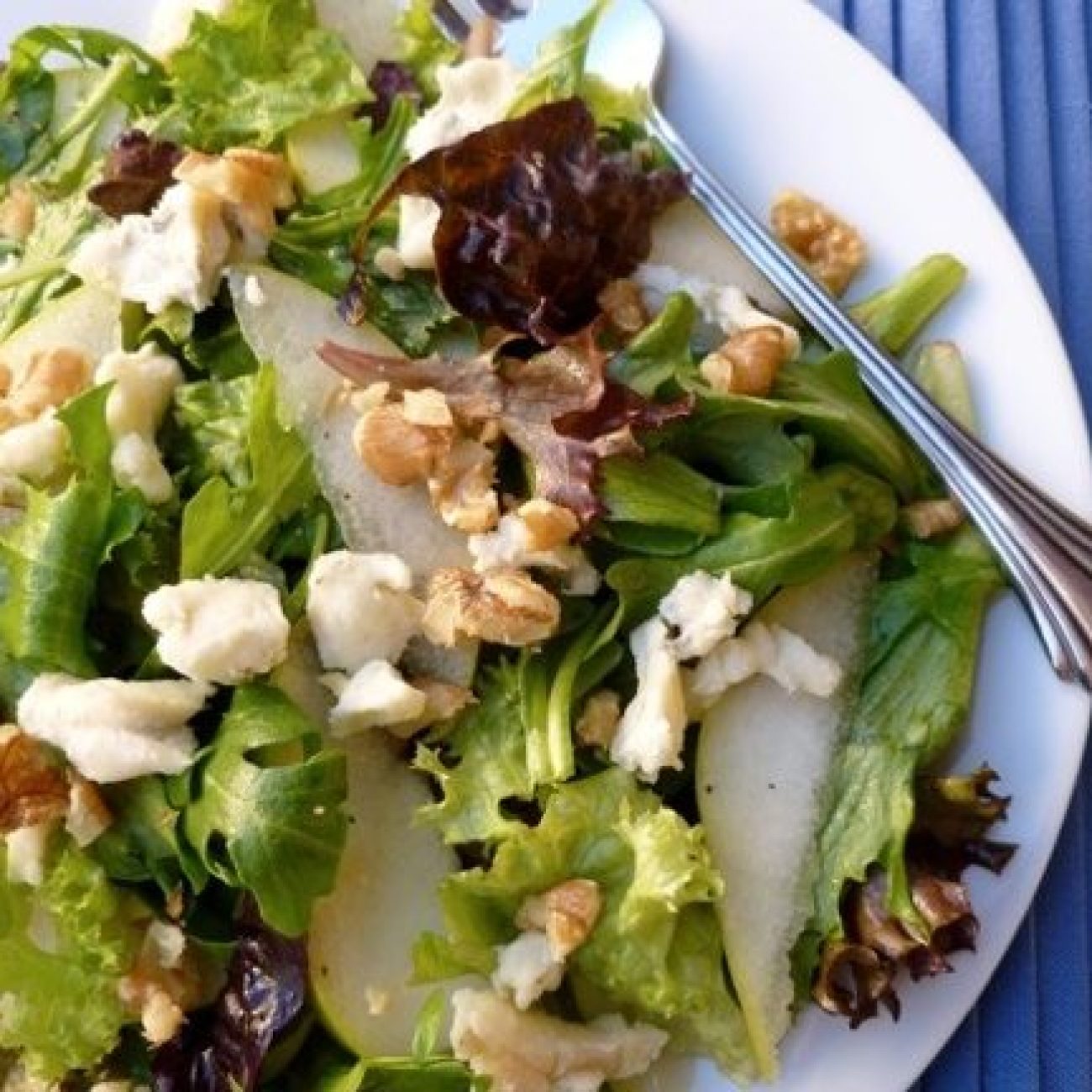 Roasted Pear- Honey Salad With Baby Greens