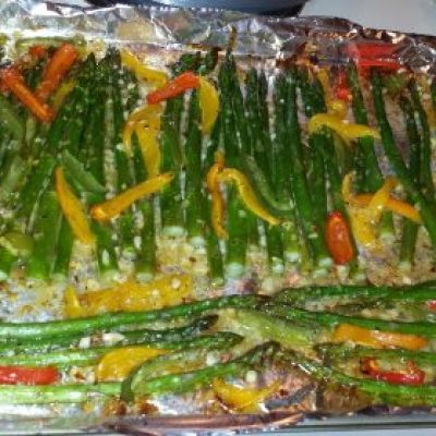 Roasted Pepper And Asparagus Marinated In