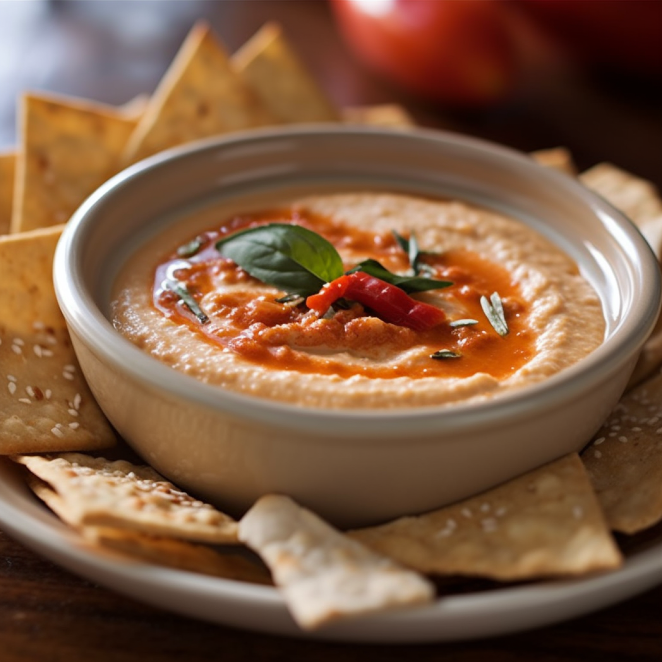 Roasted Red Pepper, Feta, And White Bean Dip