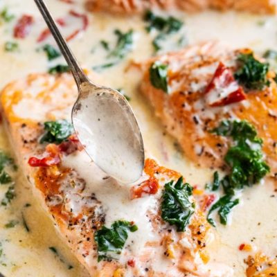 Salmon With Cream Cheese, Spinach &Amp; Garlic