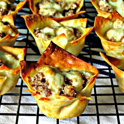 Sausage Cream Cheese Wontons