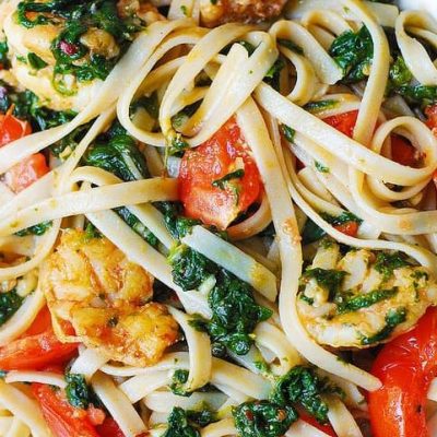 Sauteed Shrimp And Spinach
