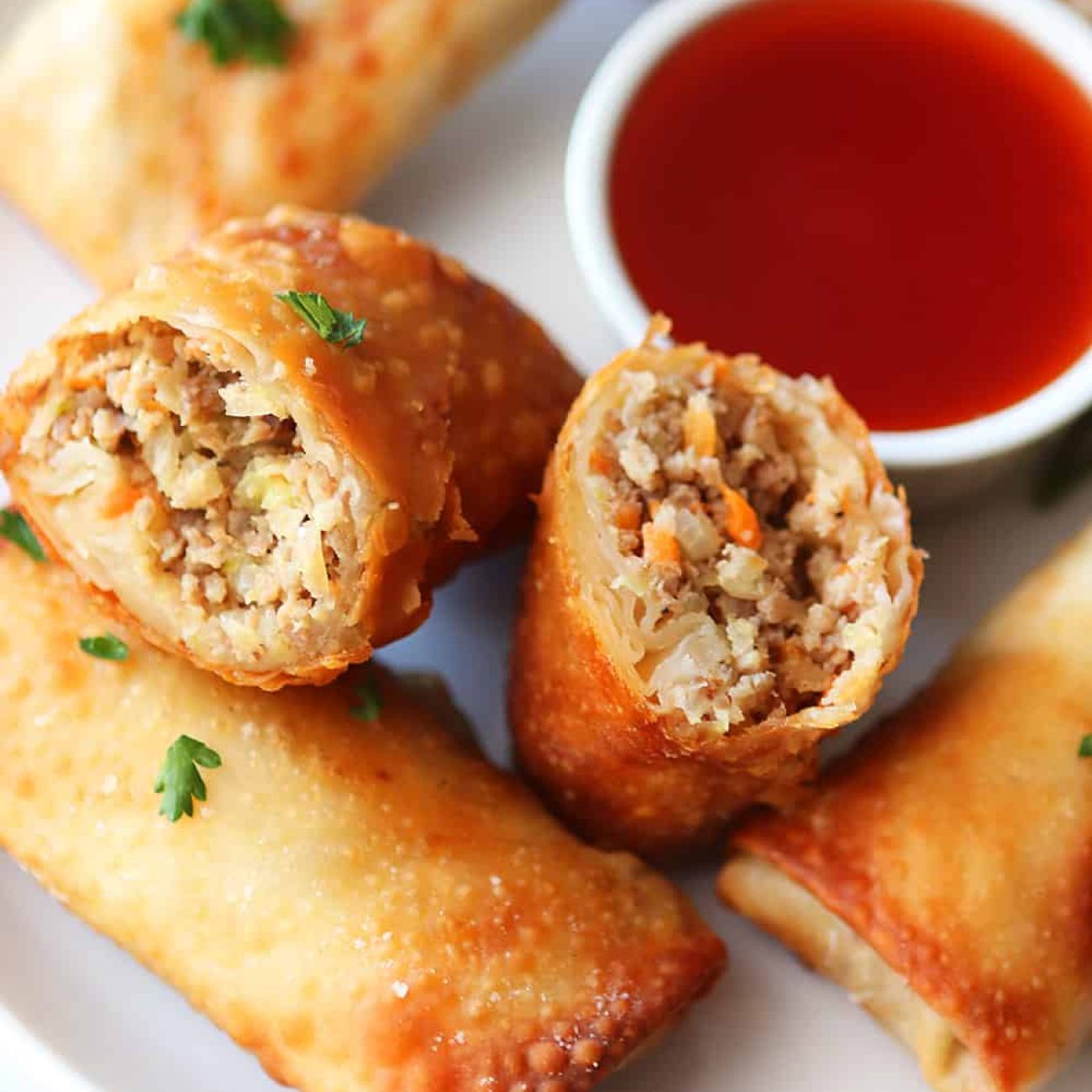 Savory Chicken Egg Rolls With Sweet And Sour
