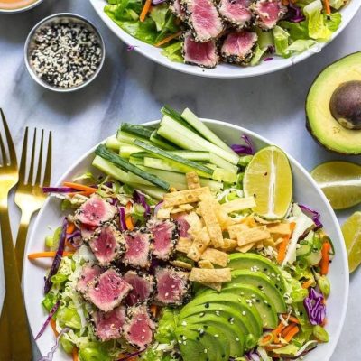Seared Ahi Tuna And Salad Of Mixed Greens