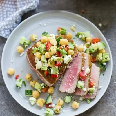 Seared Tuna Steak With Avocado Salsa