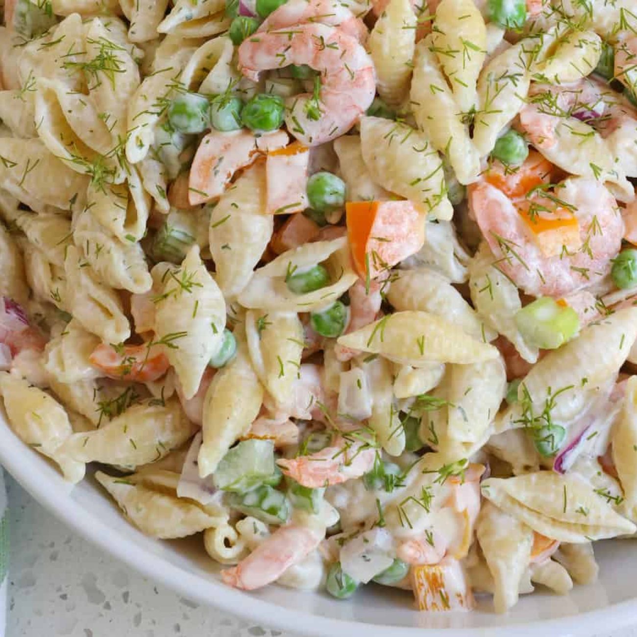 Shrimp Pasta Salad With Dill And Parsley