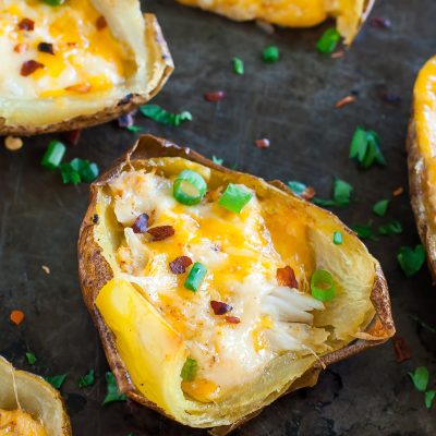 Sliced Potato Skins With Shrimp