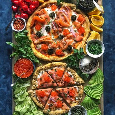 Smoked Salmon Pizza With Red Onion And Dill