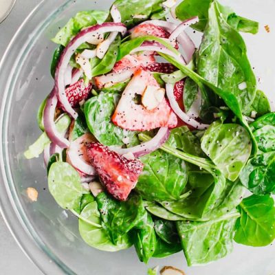 Strawberry Spinach Salad with Creamy Boursin Cheese