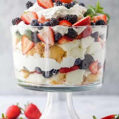 Strawberry Sweet Biscuit Layered Trifle Delight