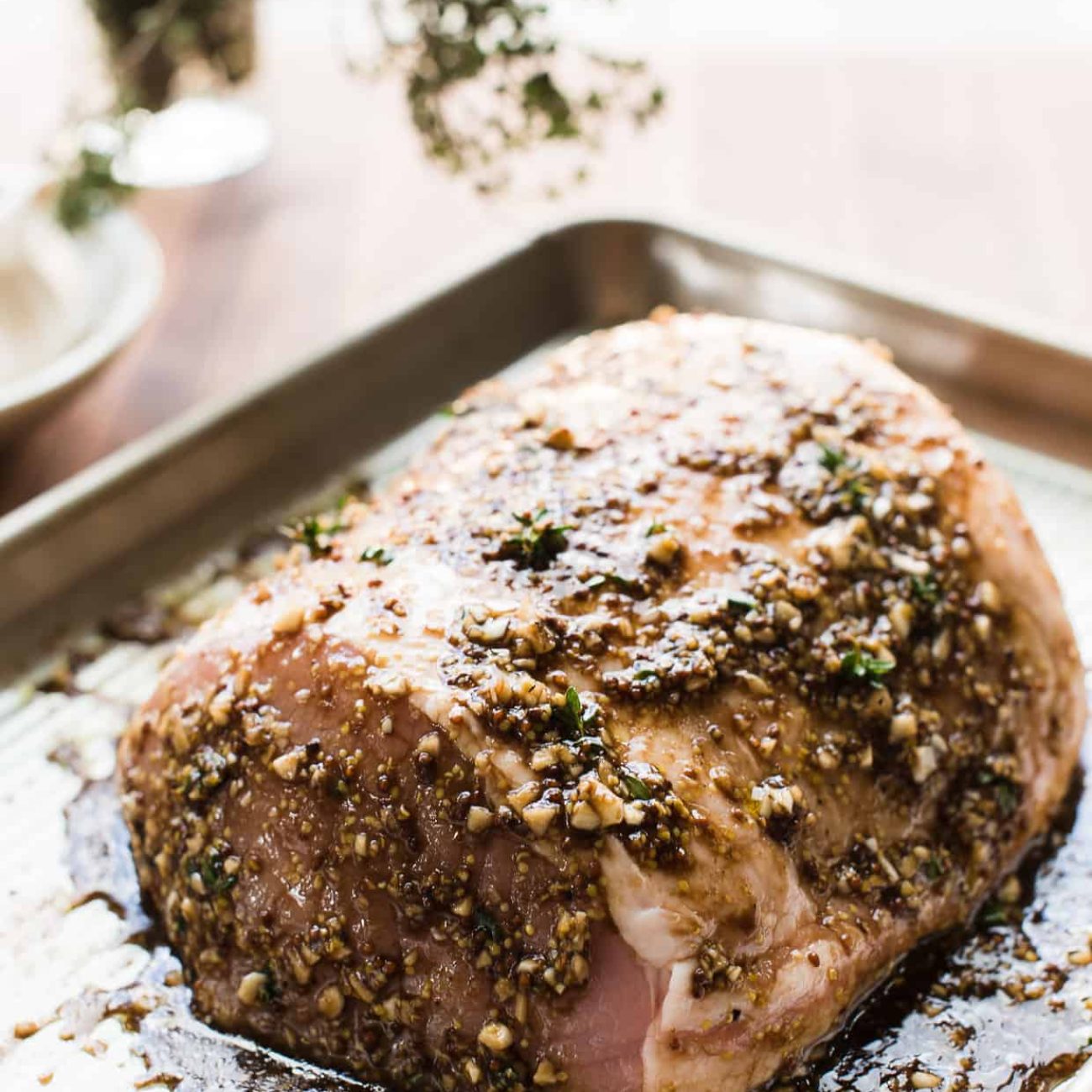 Succulent Thyme and Mustard Glazed Pork Roast Recipe